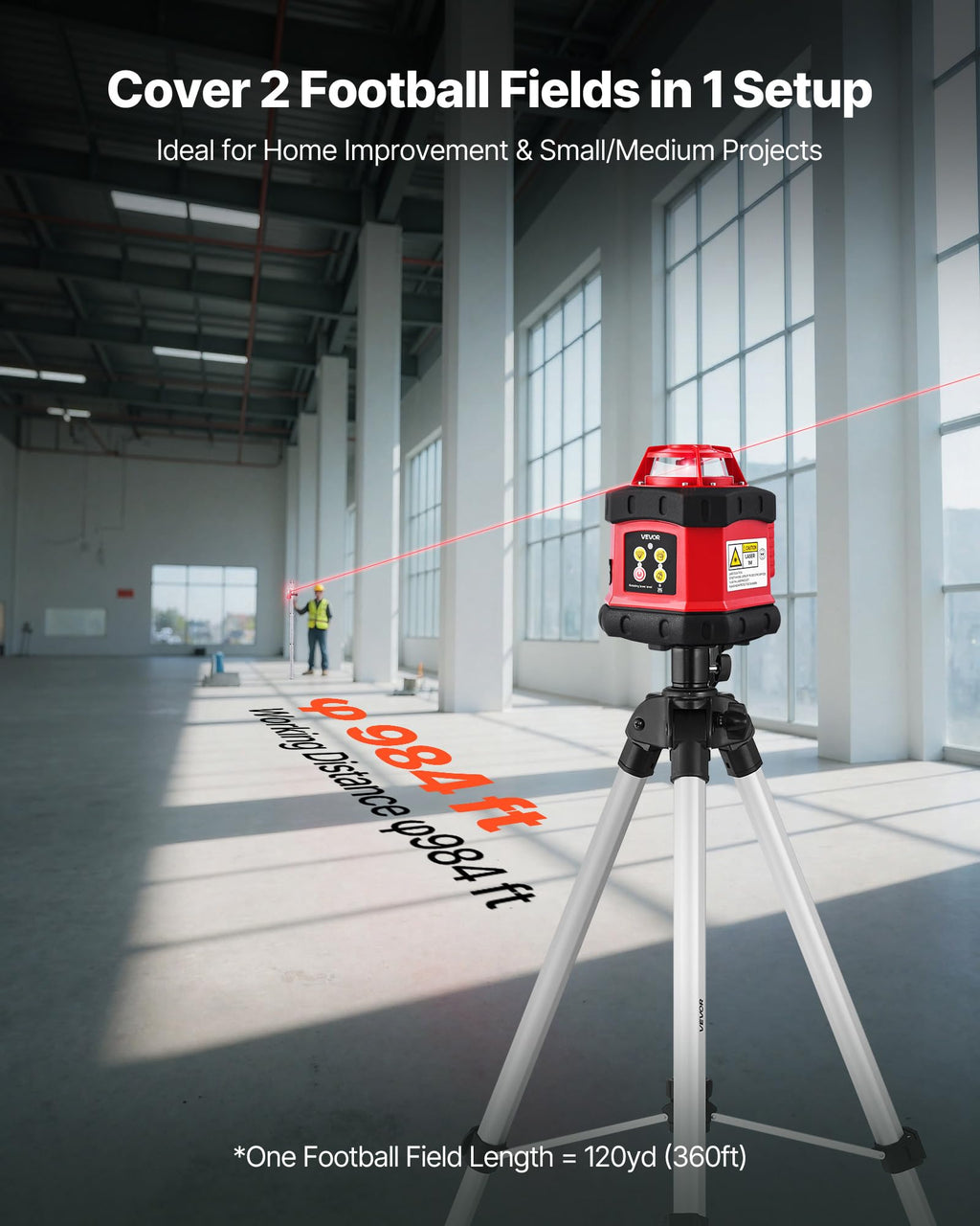 360-Degree Self Leveling Rotary Laser Level Kit with Tripod W9116