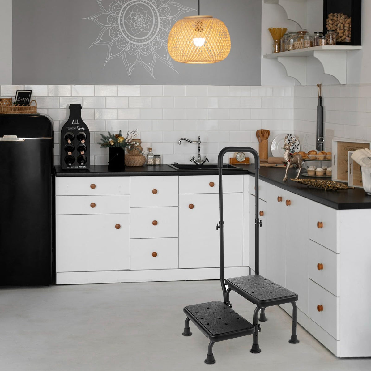 2 Step Stool with Handle and Non-Slip Platform E4553