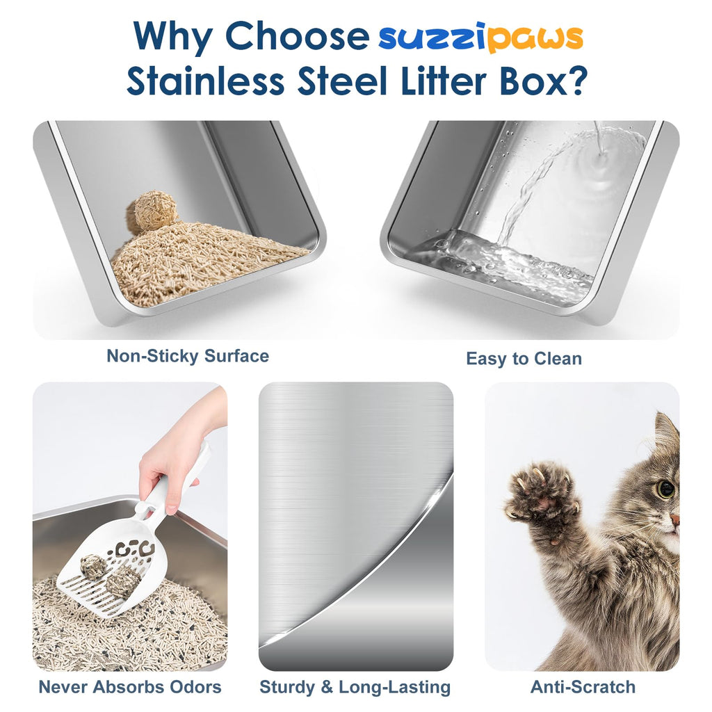 Enclosed Stainless Steel Sifting Litter Box E44171