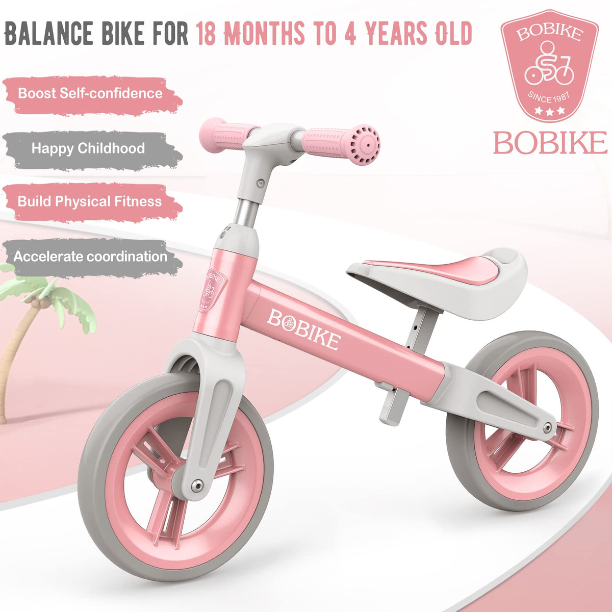 Toddler Balance Bike Adjustable Seat and Handlebar E51673