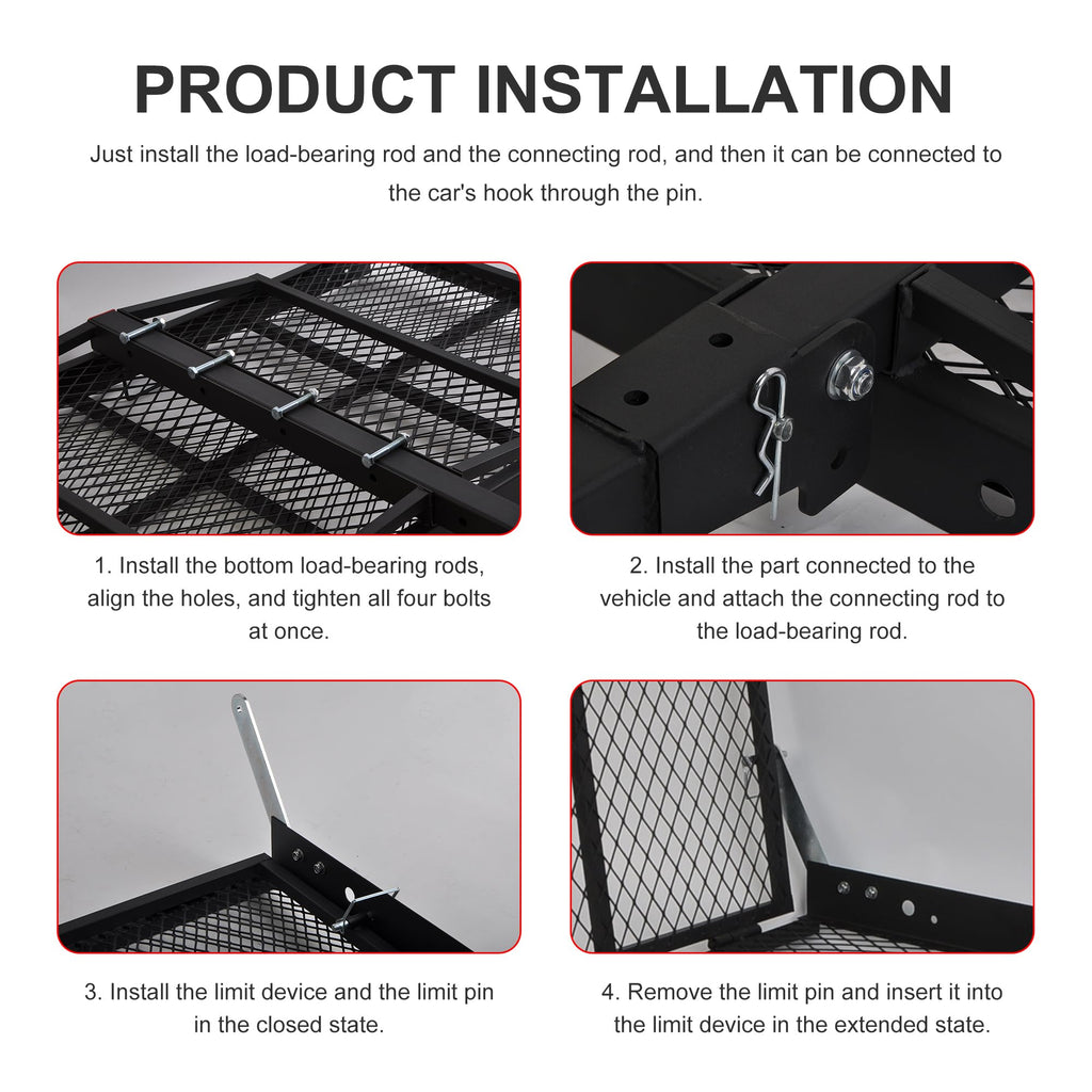 Folding Wheelchair Scooter Carrier Rack 250KG Ramp Hitch Mount R7287