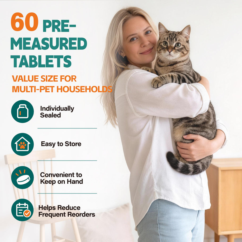 Broad Spectrum Cat Dewormer Tablets 60 Count S438290