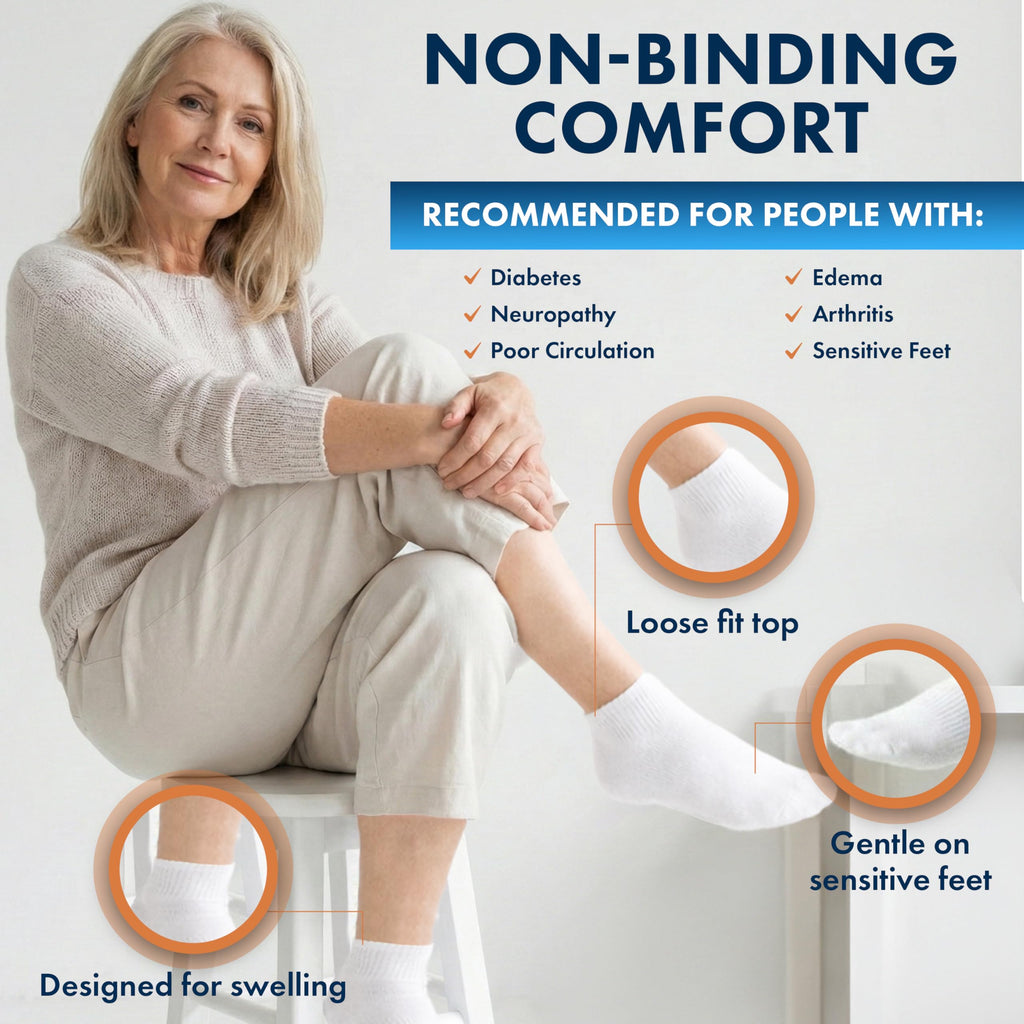 Loose Fit Non-Binding Ankle Socks 6 Pairs H82859
