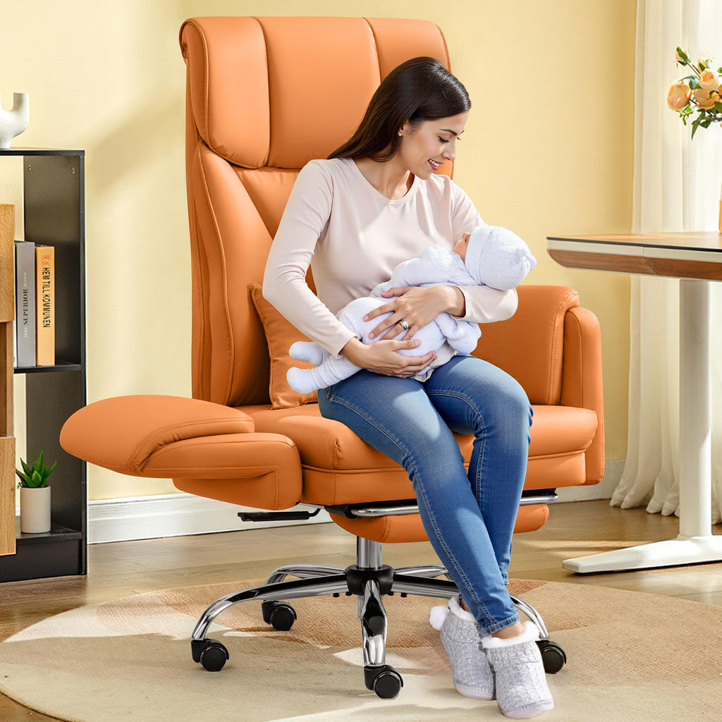 Brown Office Chair with Flip Armrests X421