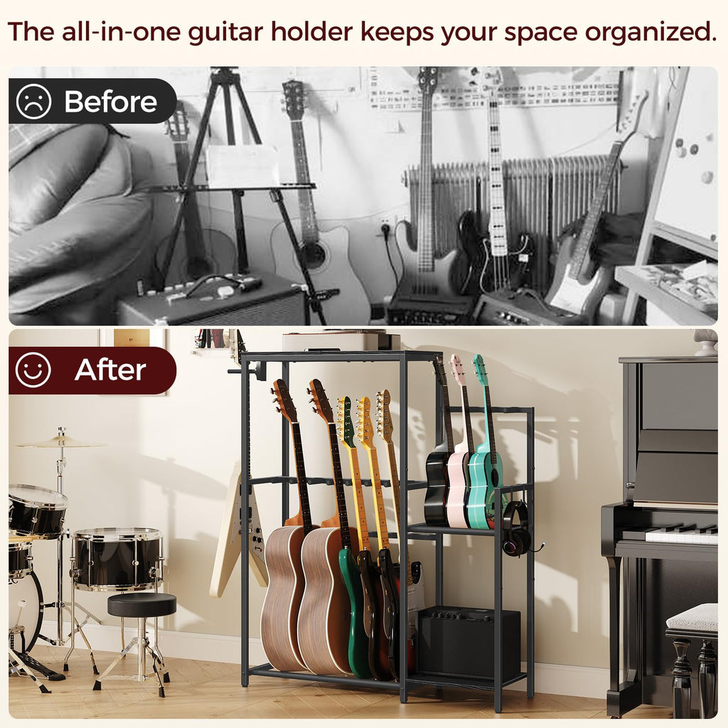 Guitar Stand, Multi-Guitar Rack, AMP Stand, Record Rack M752270