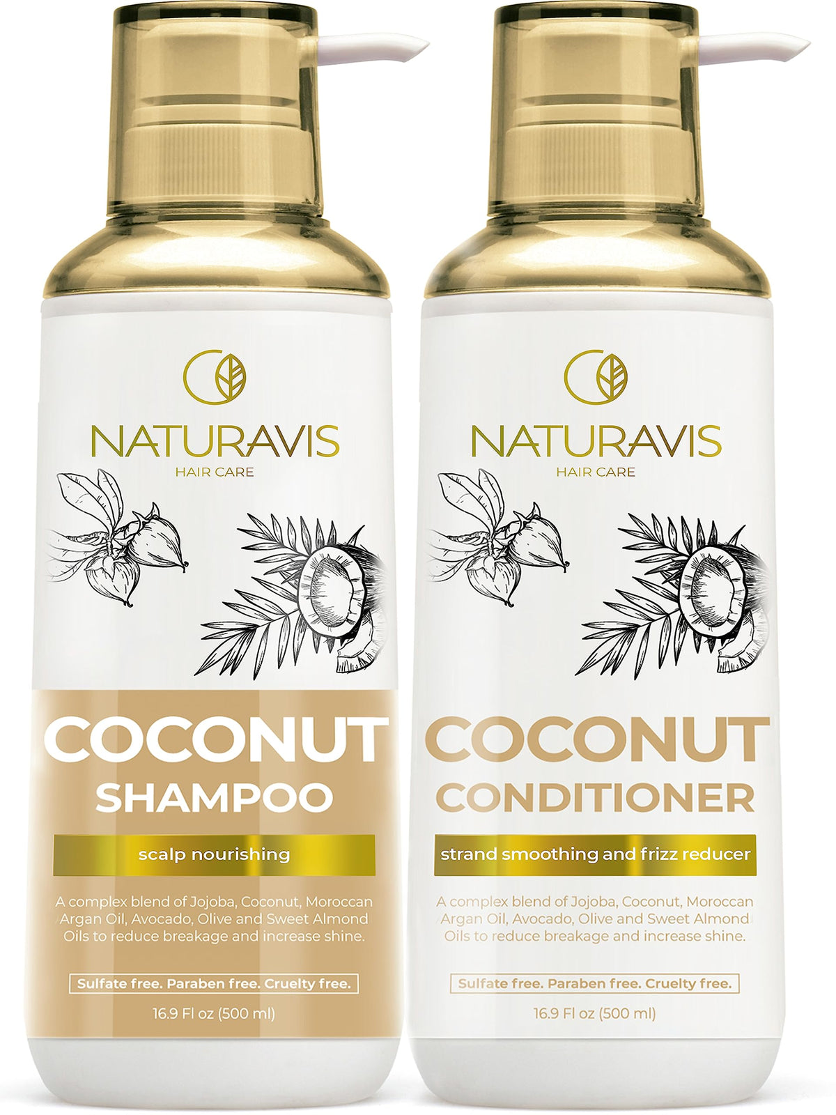 Coconut Shampoo and Conditioner Set and Moroccan Argan Oil Mask and Hair Serum O470