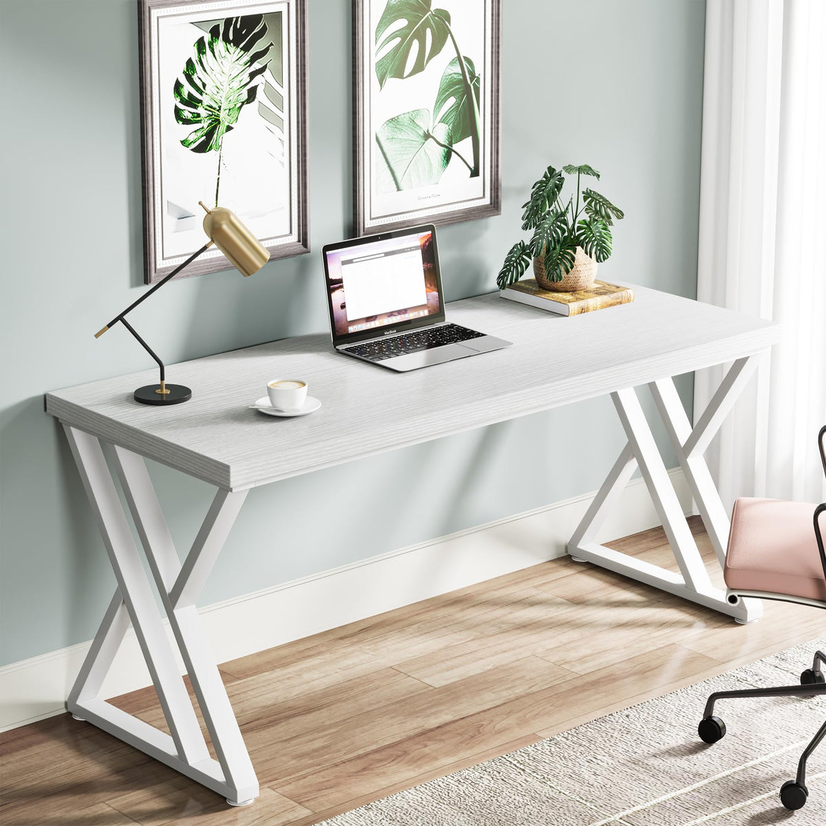 55 inch White Writing Computer Desk S46823