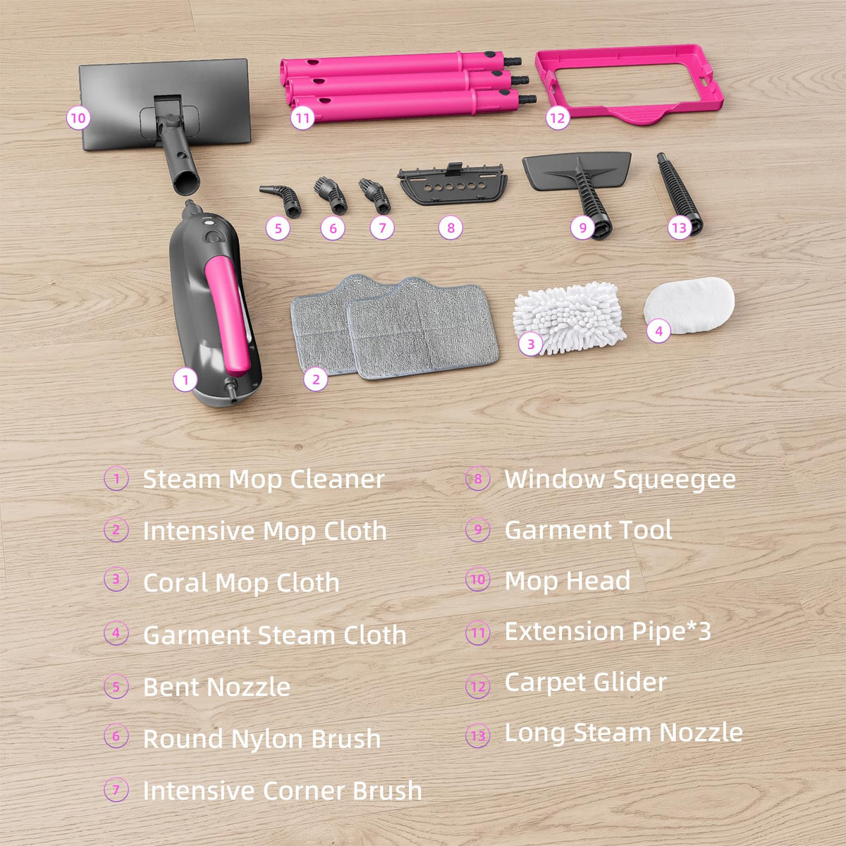 9-in-1 Detachable Handheld Steam Mop W124730