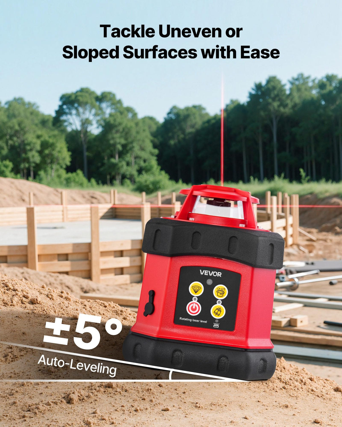 360-Degree Self Leveling Rotary Laser Level Kit with Tripod W9116
