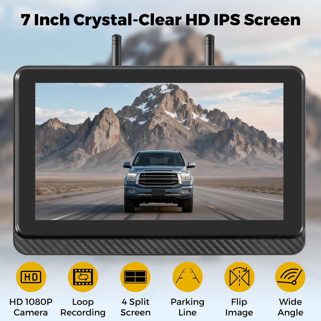 Wireless Backup Camera with 7" Monitor and 1080P Camera O599