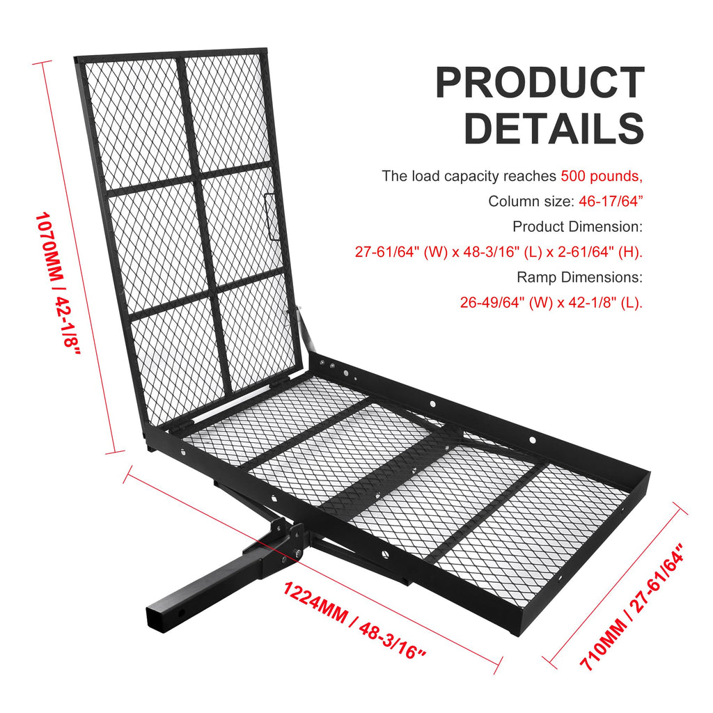Folding Wheelchair Scooter Carrier Rack 250KG Ramp Hitch Mount R7287