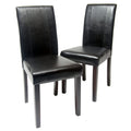 Black Leatherette Parson Chair Set of 2 A5799