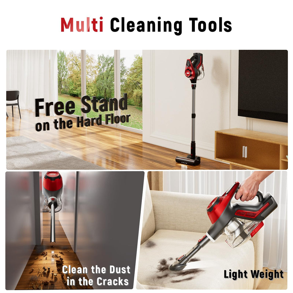 Cordless Stick Vacuum 45Kpa 1.5L Lightweight Handheld Vacuum Y859262