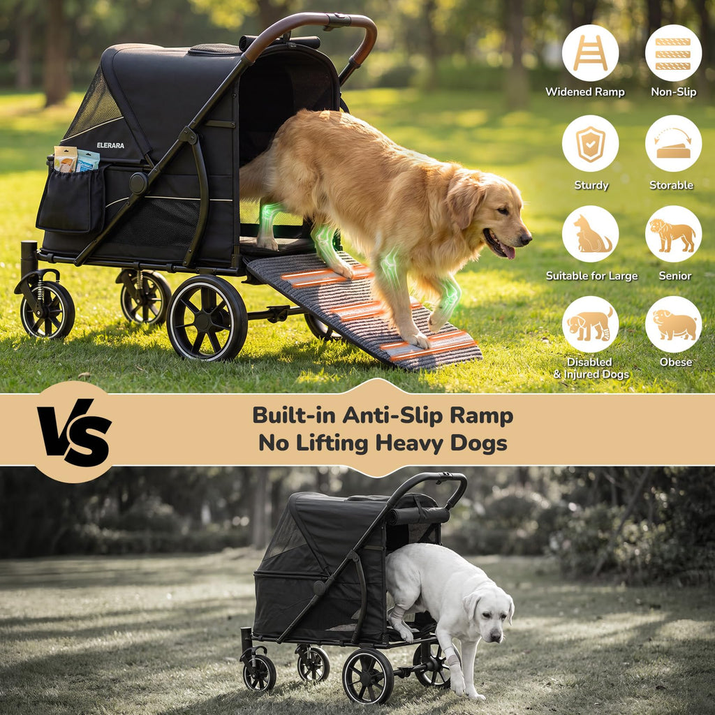 Large Dog Stroller with Walk-in Ramp, up to 110 lbs J541101