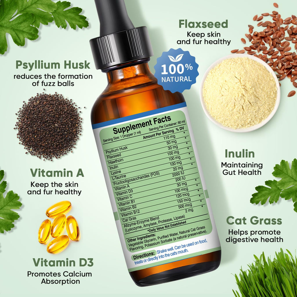 Cat Hairball Remedy Drops 60ml (2 fl oz) 2 Pack C8883