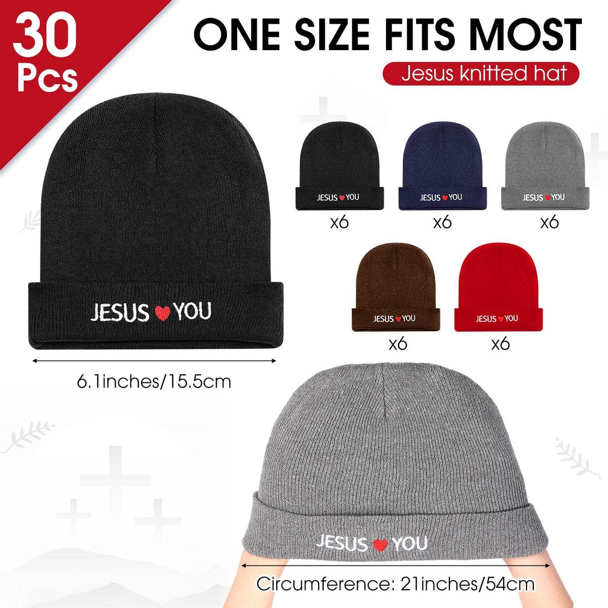 30 Pack Winter Beanie Hats Z94352