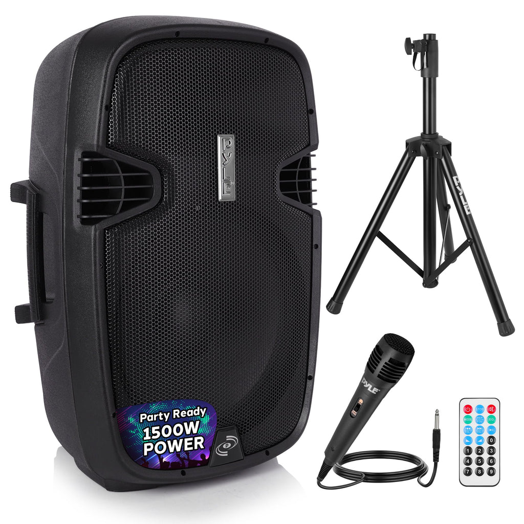 Black 1500W Portable PA Speaker System B9913