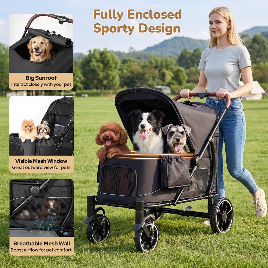 Large Dog Stroller with Walk-in Ramp, up to 110 lbs J541101