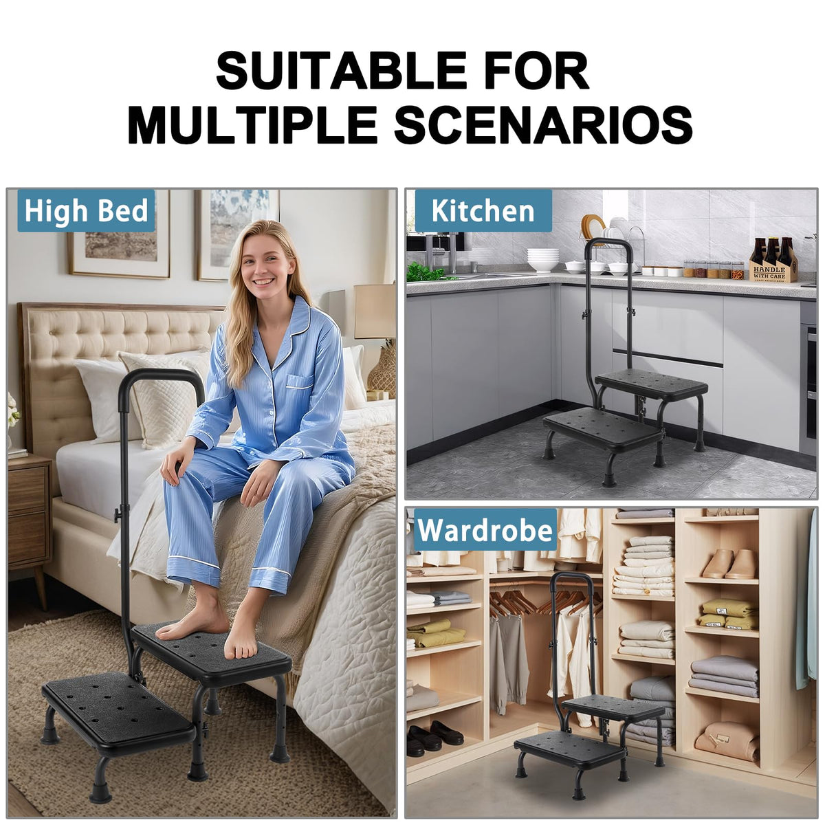 2 Step Stool with Handle and Non-Slip Platform E4553