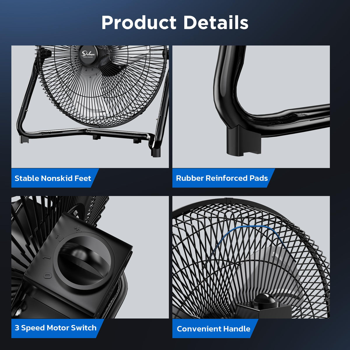 20 Inch 3-Speed Metal Industrial Floor Fan W21135