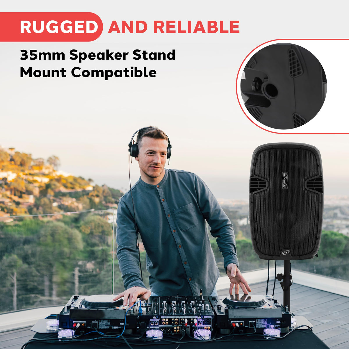 Black 1500W Portable PA Speaker System B9913