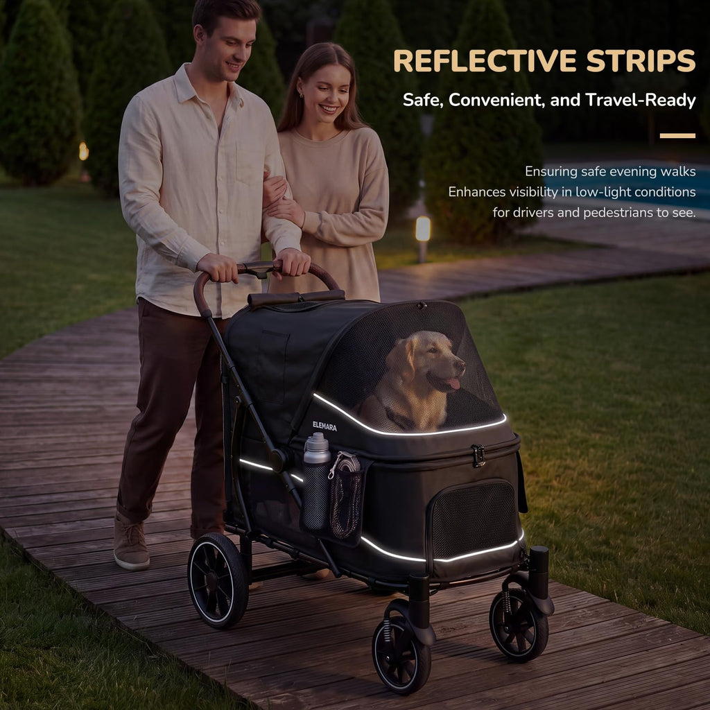 Large Dog Stroller with Walk-in Ramp, up to 110 lbs J541101