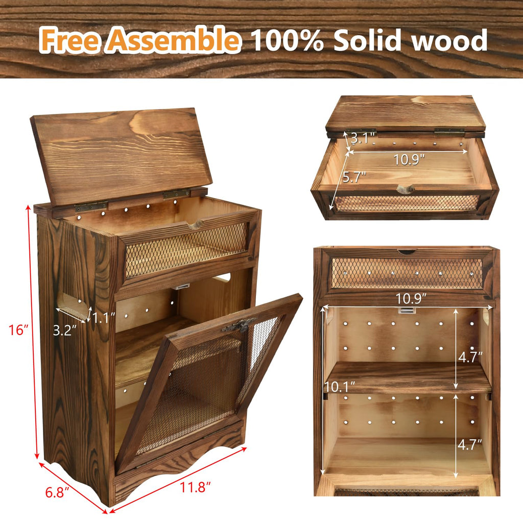 Wood Countertop Potato and Onion Storage Cabinet Y131269