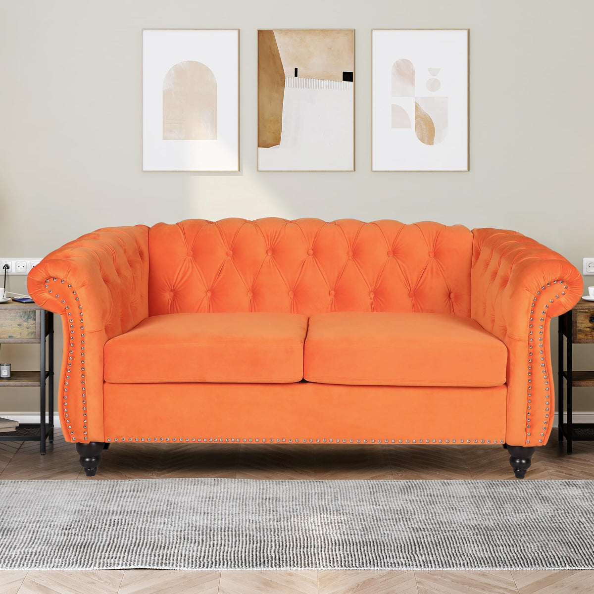 Tufted Velvet 2 Seater Sofa H39009
