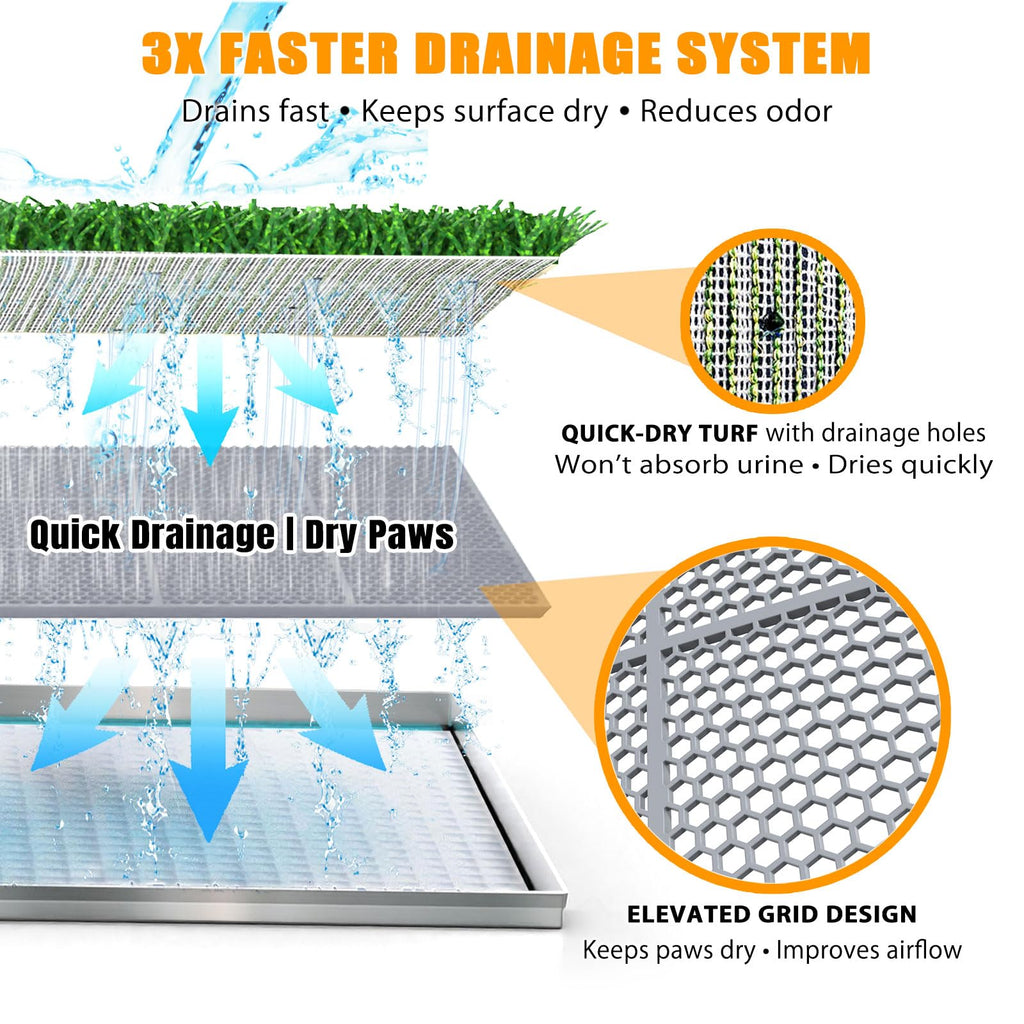 Grass Pee Pad with Stainless Steel Tray J22594