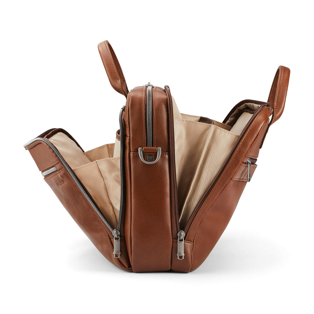 Leather Toploader Briefcase H1052