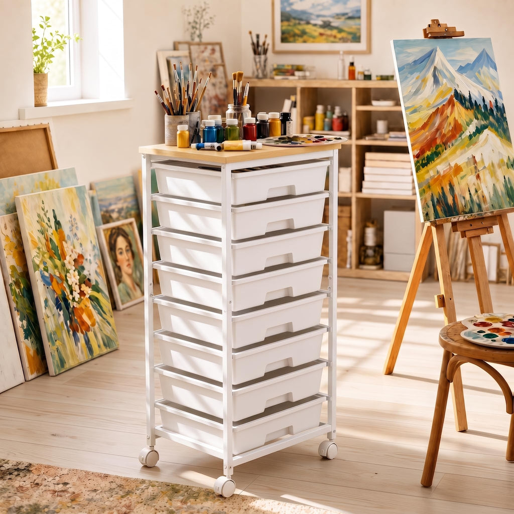 Rolling Cart with 8 Drawers A63673