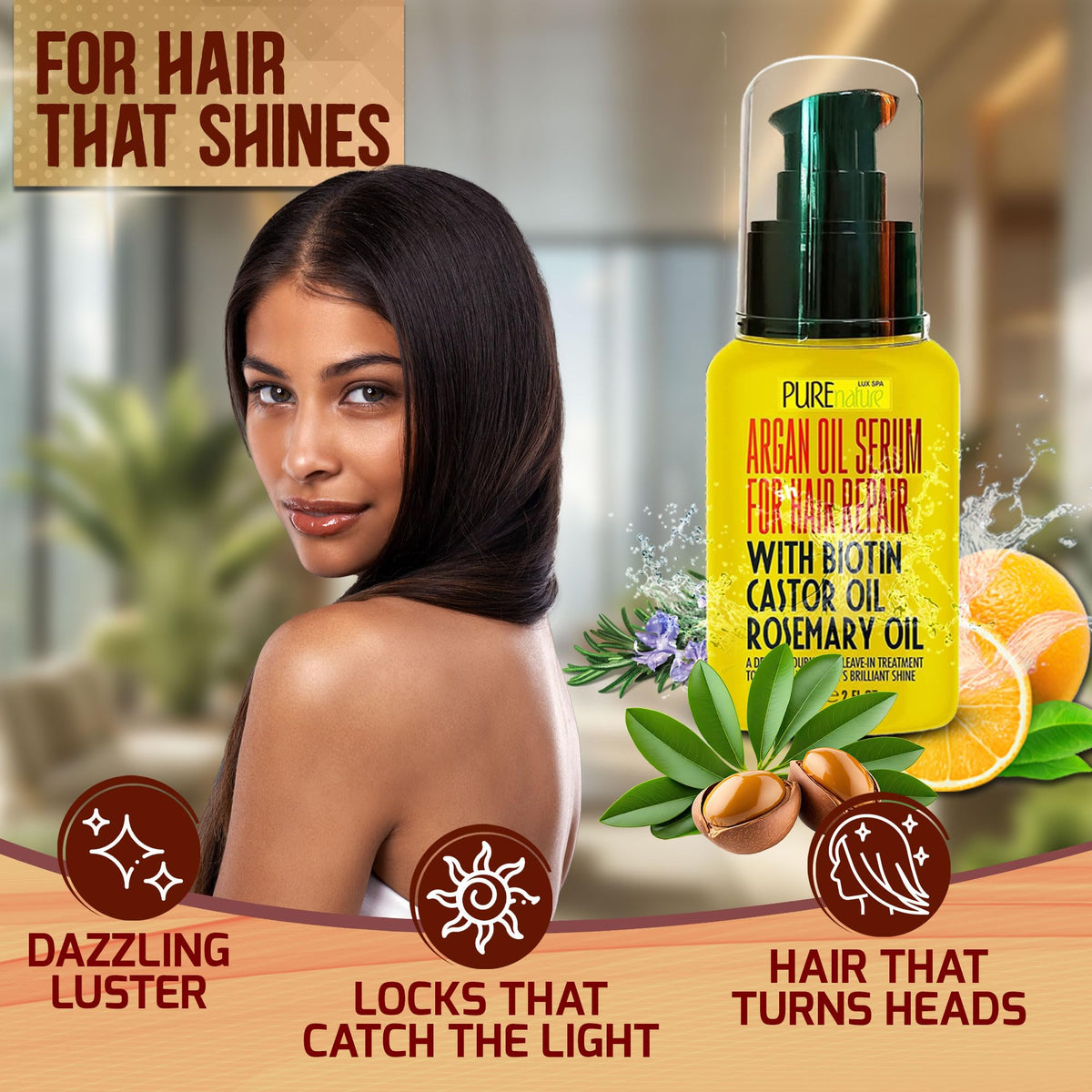 Coconut Shampoo and Conditioner Set and Moroccan Argan Oil Mask and Hair Serum O470