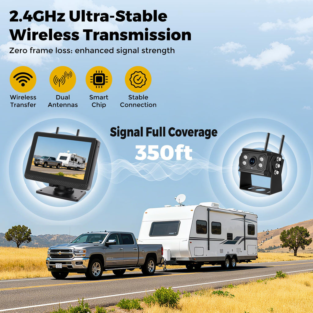 Wireless Backup Camera with 7" Monitor and 1080P Camera O599