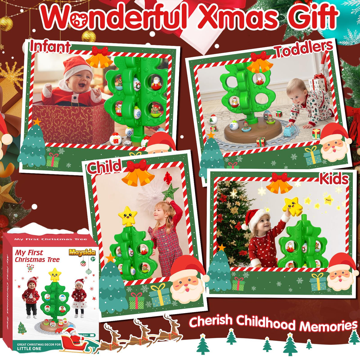 Colorful Plastic Finger Puppets Christmas Tree L52521