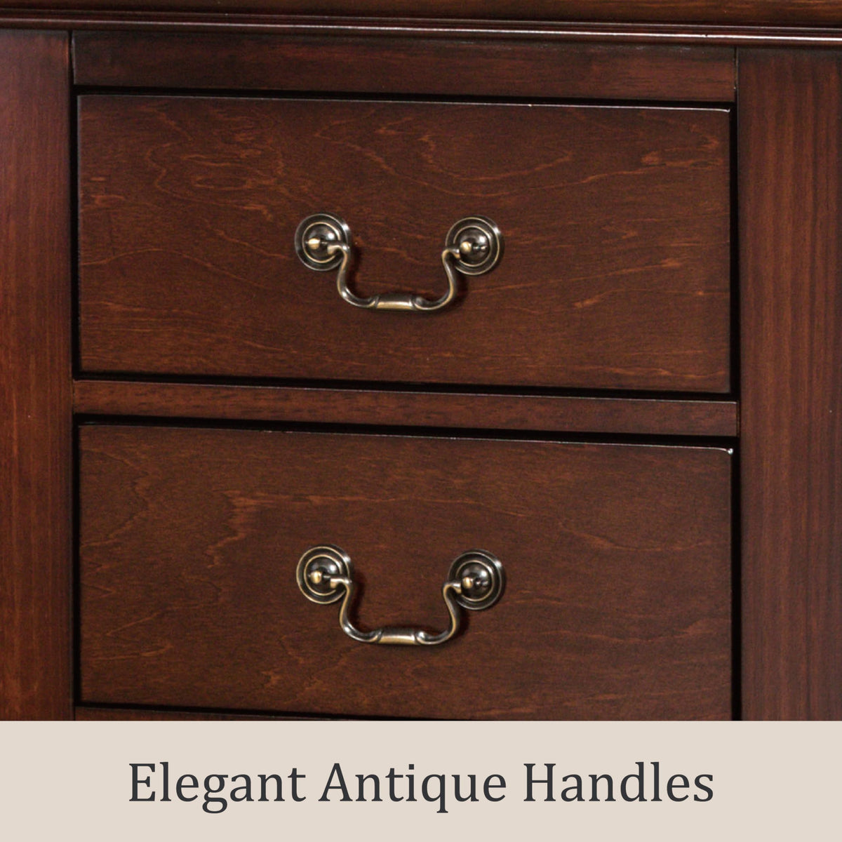 Solid Wood Nightstands Set of 2 with Drawers F335