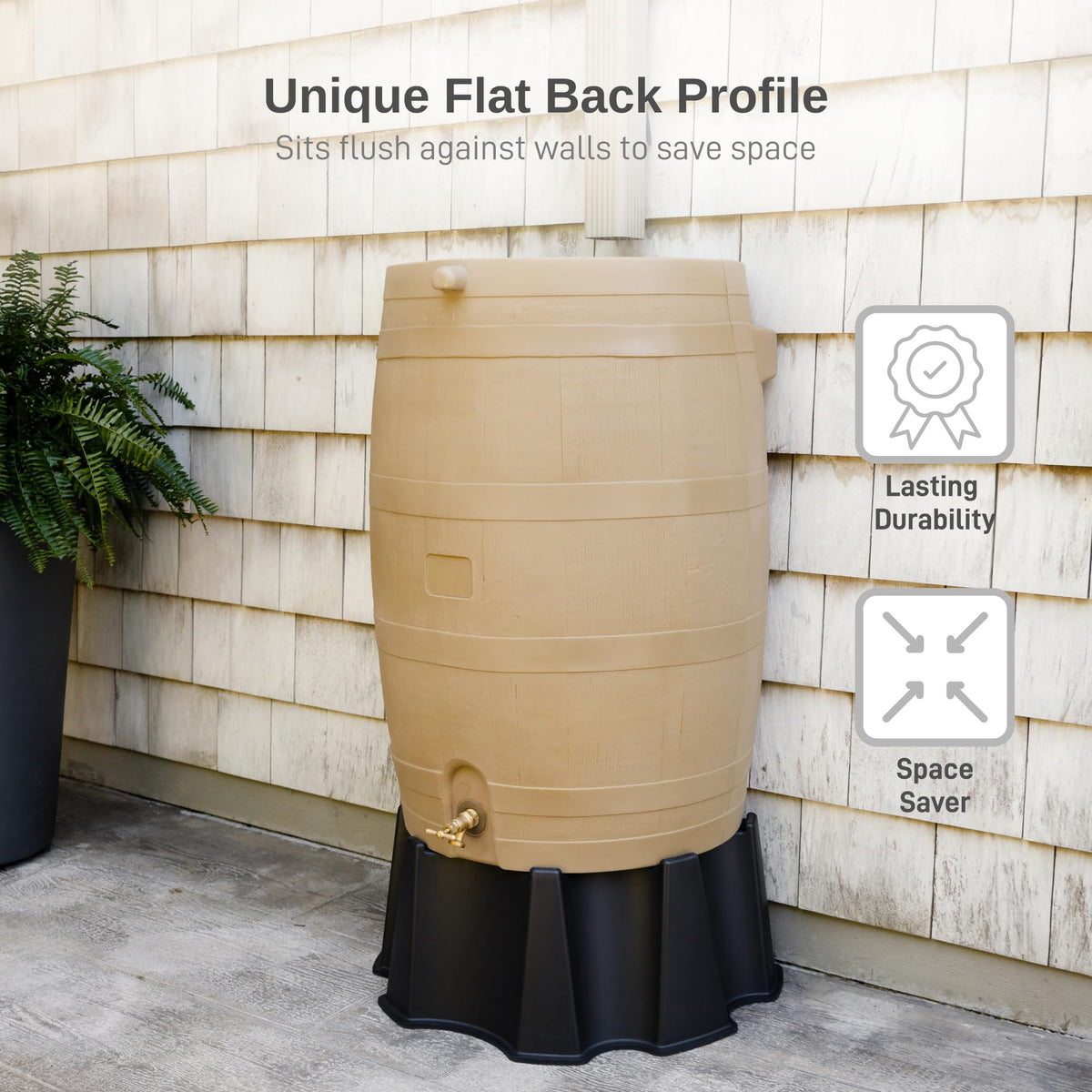 50-Gallon Rain Water Collection Barrel with Brass Spigot N877468