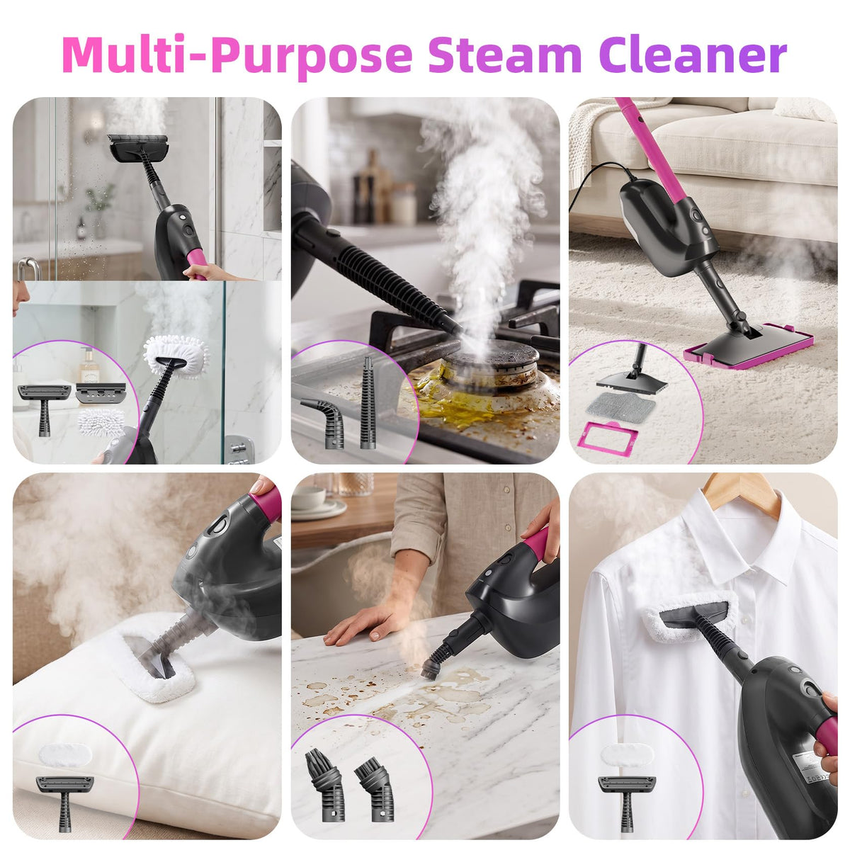 9-in-1 Detachable Handheld Steam Mop W124730