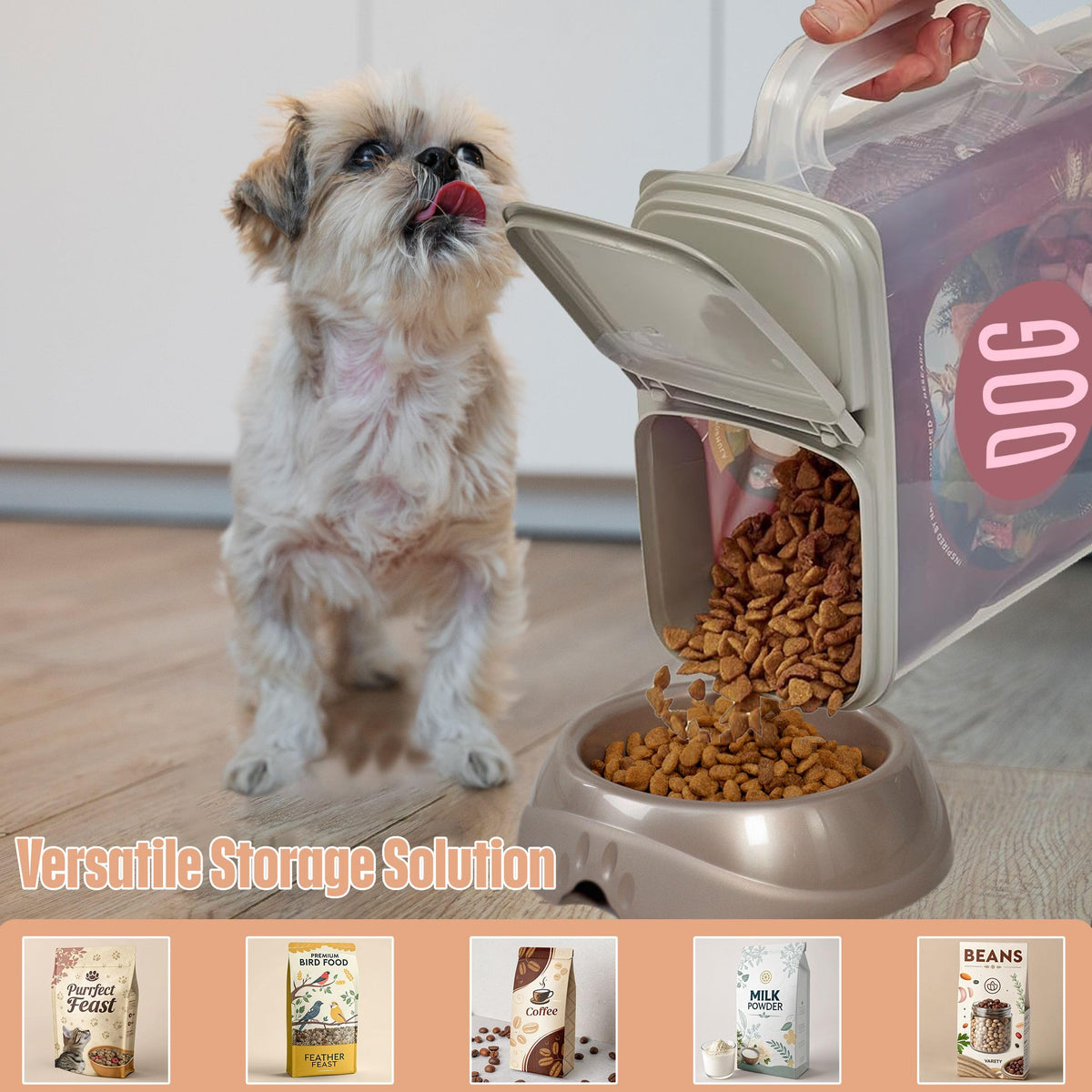8 Quart Pet Food Storage Container with Scoop J88443