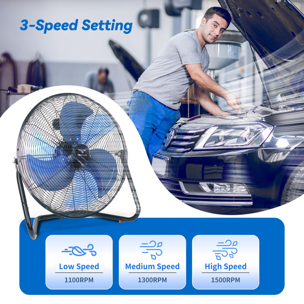 20 Inch High Velocity Industrial Floor Fan J403