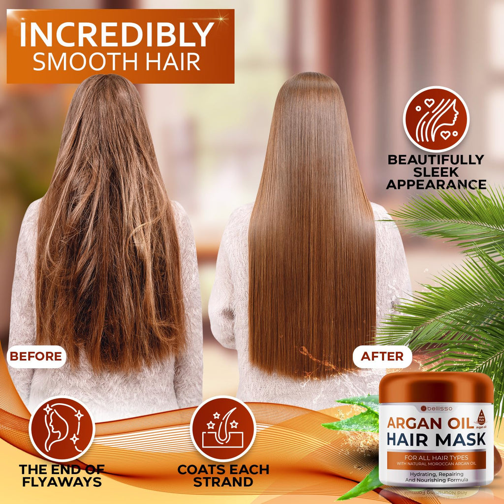 Coconut Shampoo and Conditioner Set and Moroccan Argan Oil Mask and Hair Serum O470