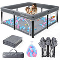 Foldable Baby Playpen with Mat and Ocean Balls U85904