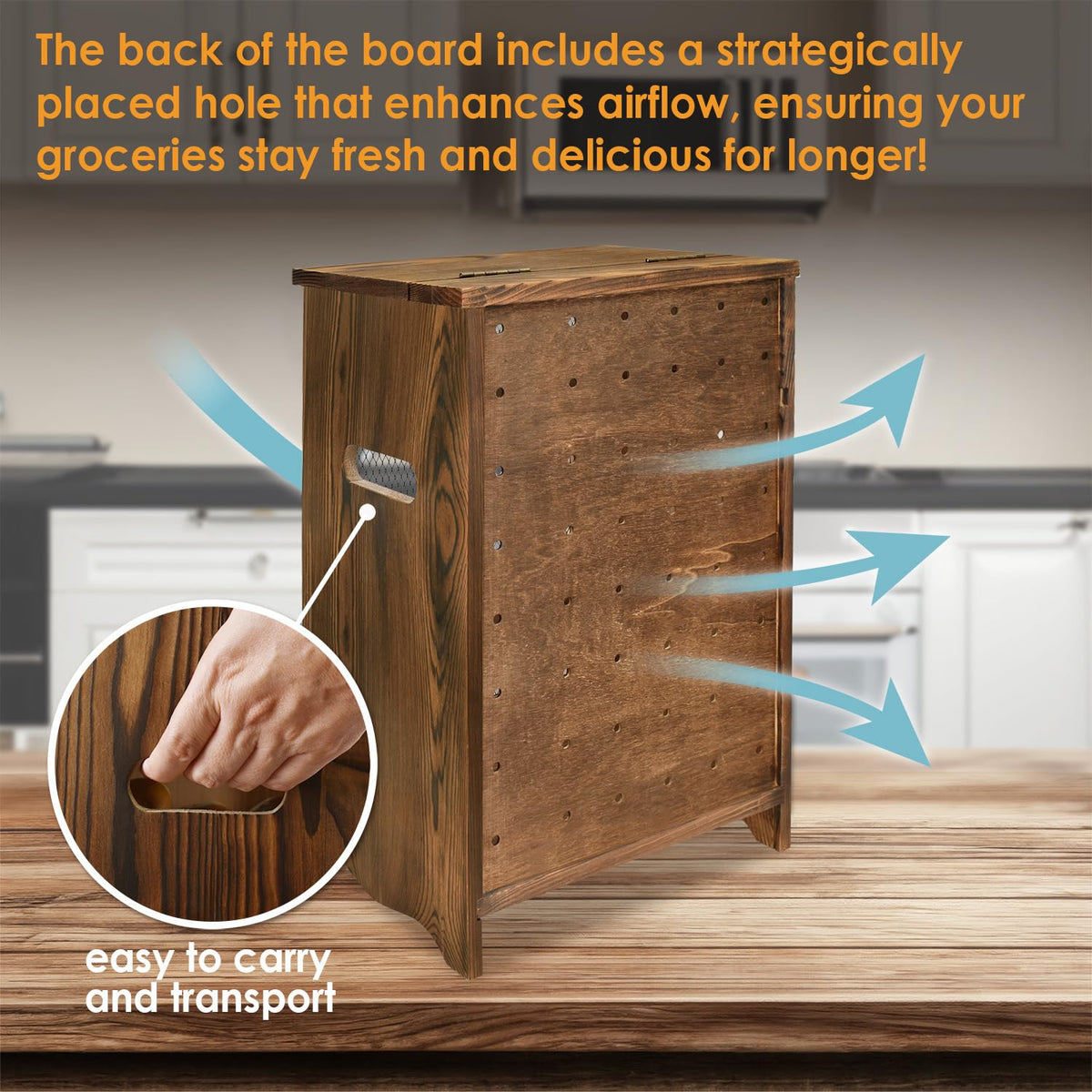 Wood Countertop Potato and Onion Storage Cabinet Y131269