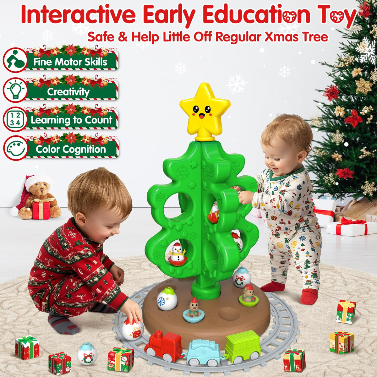 Colorful Plastic Finger Puppets Christmas Tree L52521