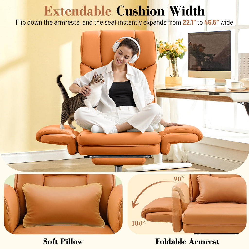Brown Office Chair with Flip Armrests X421
