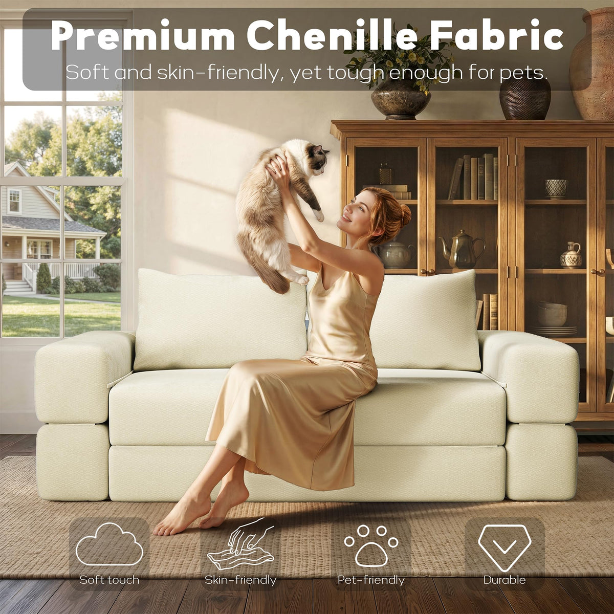 75'' Convertible Sofa Bed Queen R54697