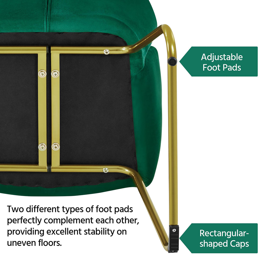 Green Flower Shape Accent Chairs Set of 2 D700
