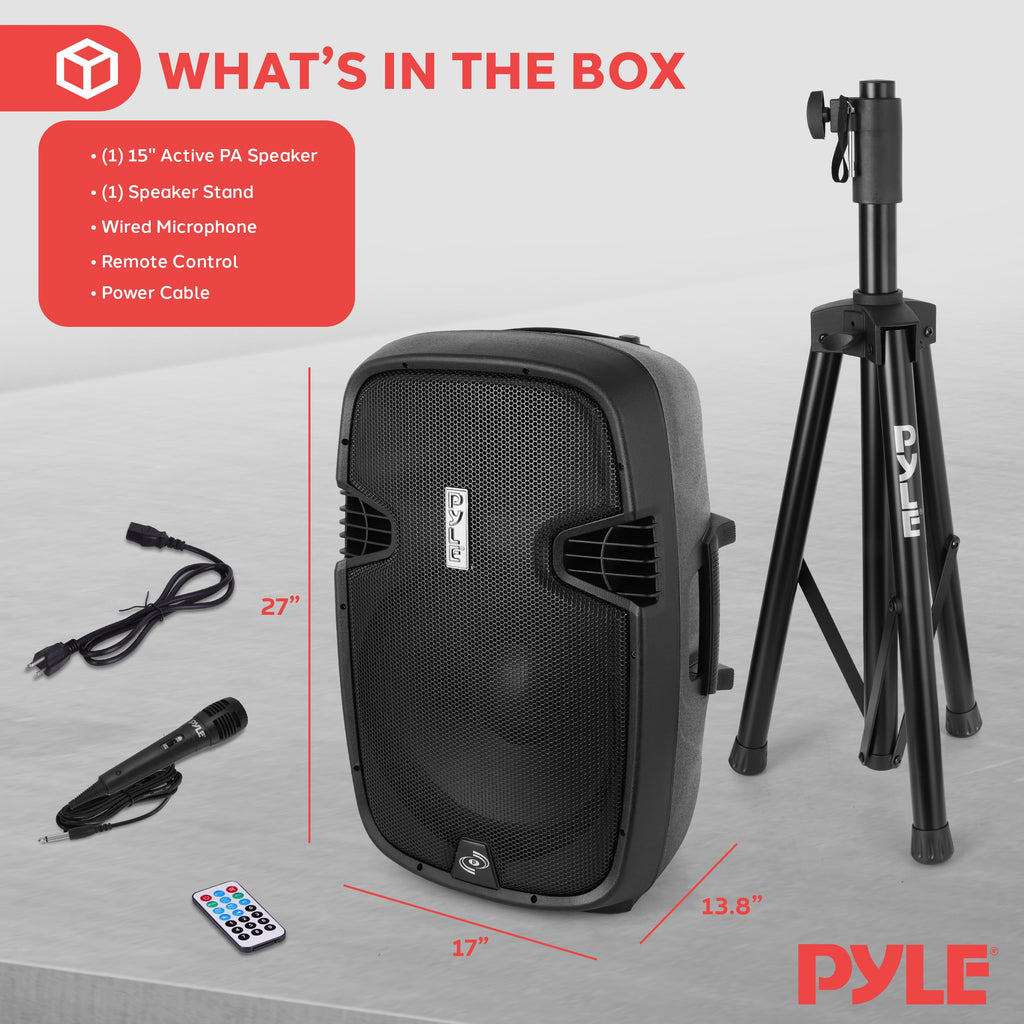 Black 1500W Portable PA Speaker System B9913