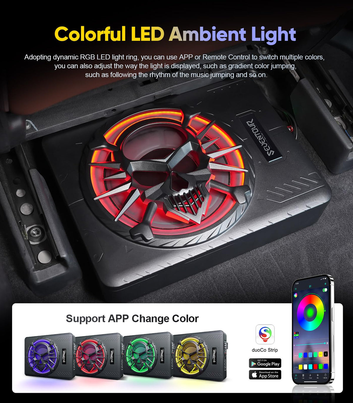 1200W Under Seat Car Subwoofer and Amp W784