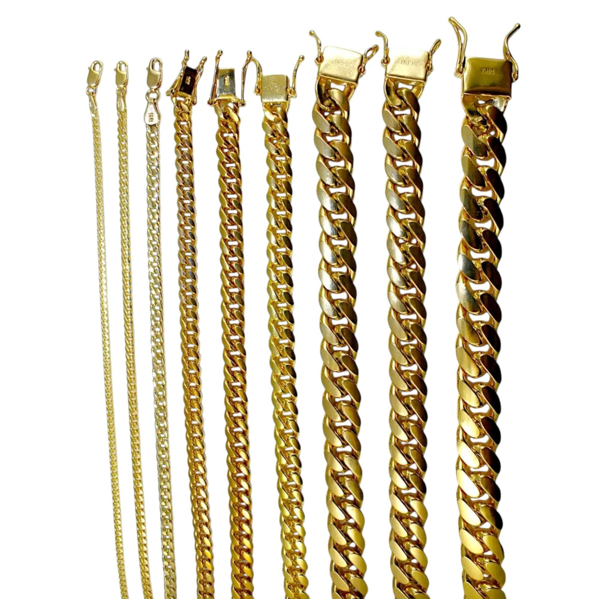 14K Yellow Gold Miami Cuban Chain 2mm-16mm Z794