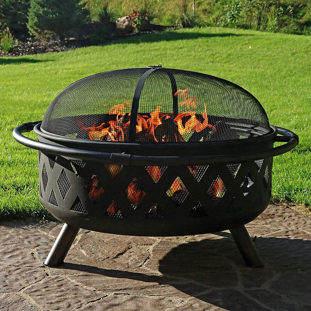30" Wood Burning Fire Pit with Spark Screen U69418